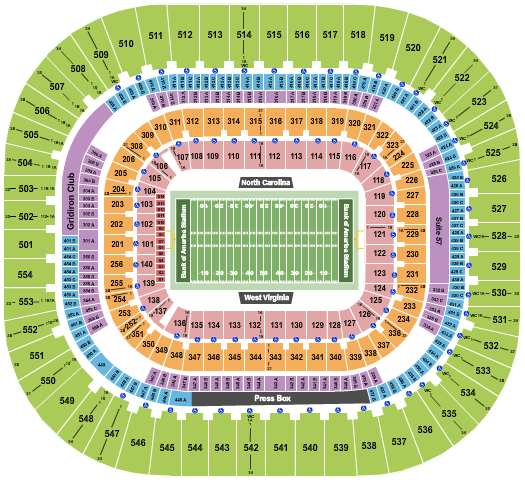 Bank Of America Stadium Belk Bowl Seating Chart